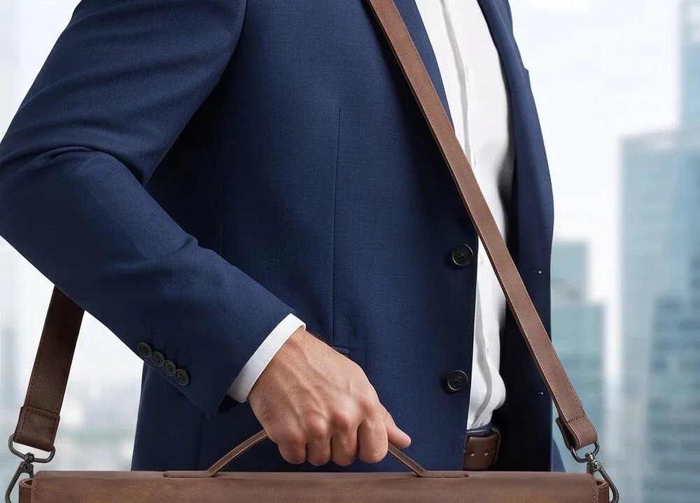 Leather Messenger Bag for Men – 15.6